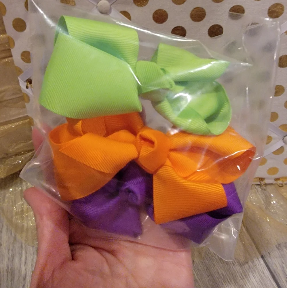 Girls 3 Pack Hair Bow Clips